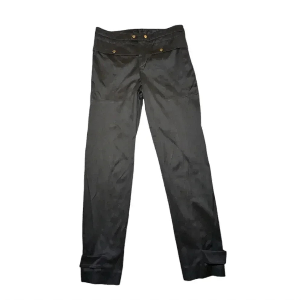 Gucci Black Pants Slacks Cotton Buckle Ankle Size 36 Italy Small Size 4